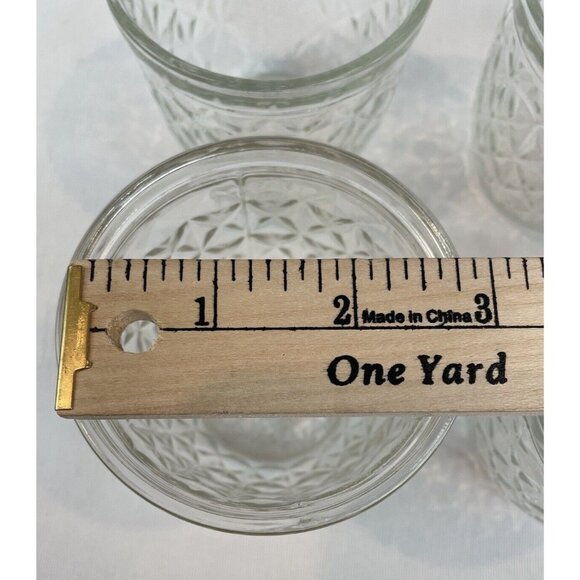 Vintage Ball Quilted Crystal Glass Jelly Jars 3" Tall 2 3/4" Opening Lot of 4 - Picture 7 of 8